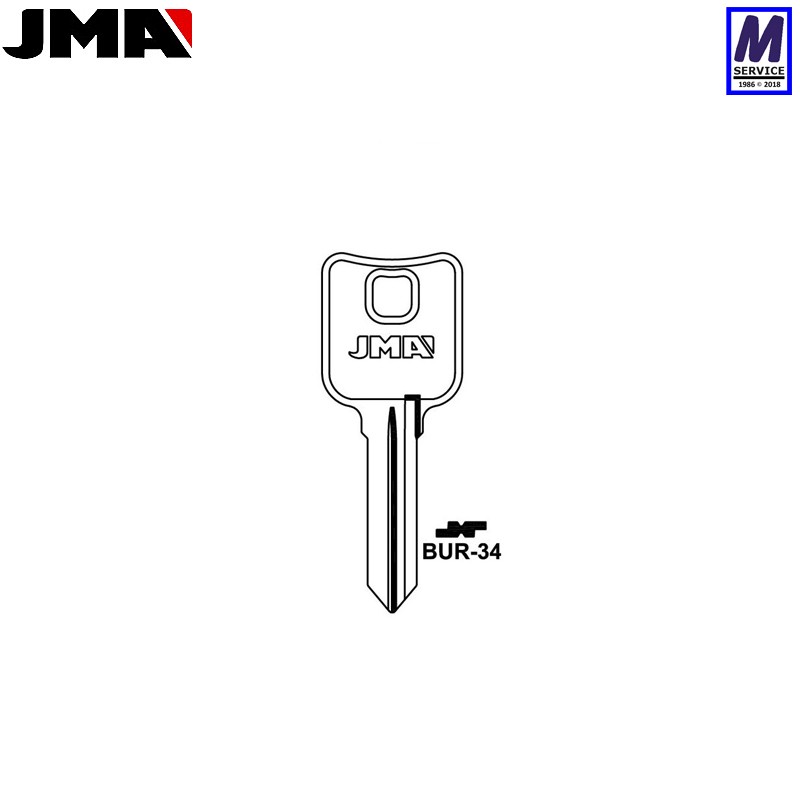 JMA BUR34 Burg key blank JMA BUR34 Burg key blank