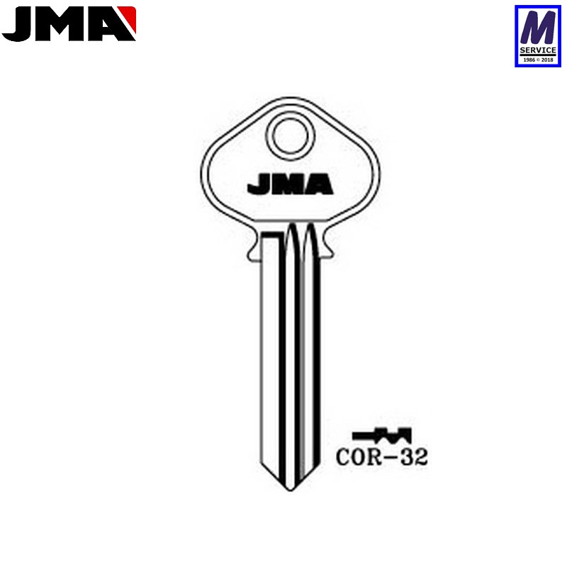 JMA COR32 Corbin key blank JMA COR32 Corbin key blank