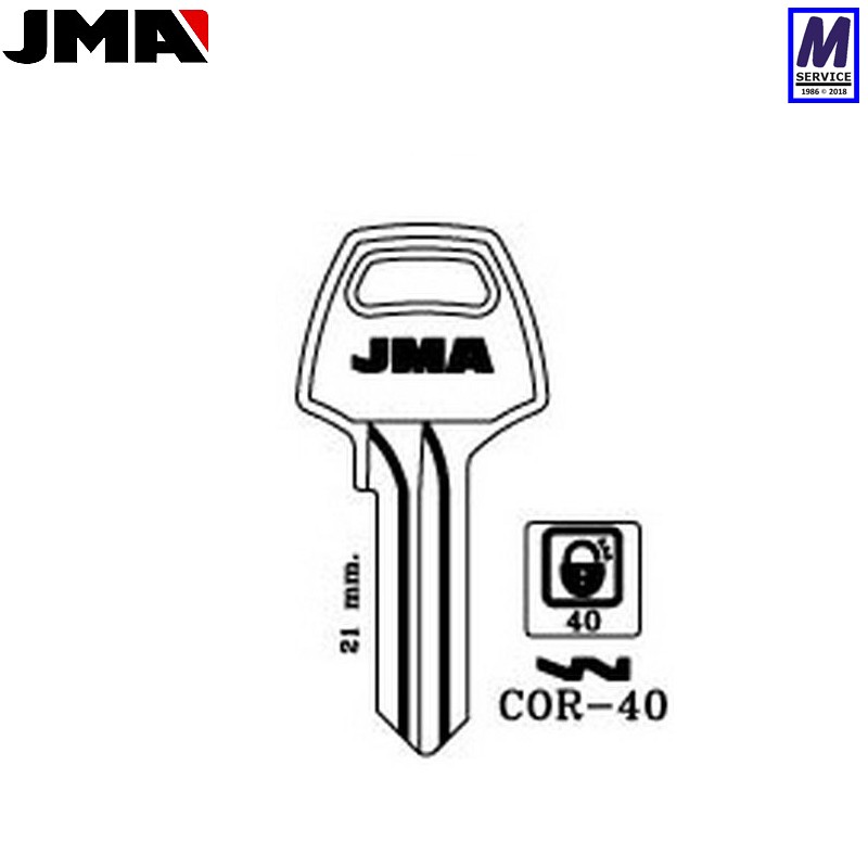 JMA COR40 Corbin key blank JMA COR40 Corbin key blank