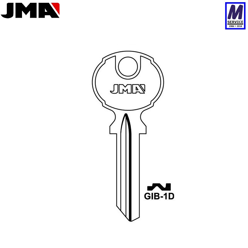 Gibbons GIB1D JMA key blank