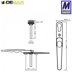 Debar Verso Euro handle dimensions