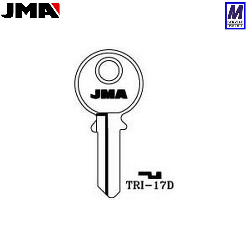 Tri Circle TRI17D JMA key blank Tri Circle TRI17D JMA key blank