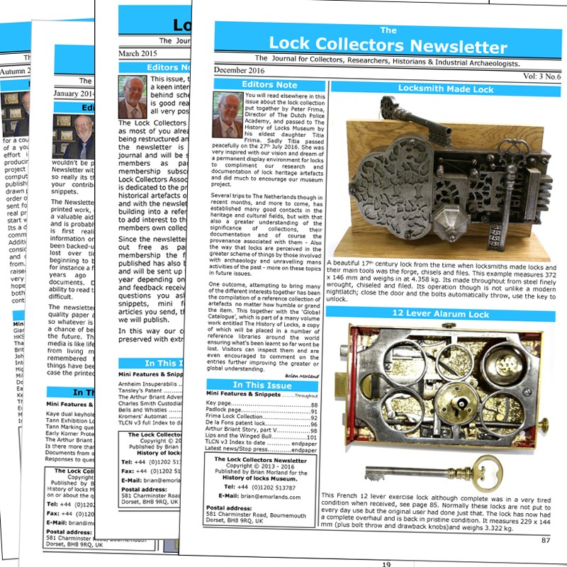 The Lock Collectors Newsletter, back issue set