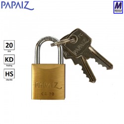 Papaiz CR20 brass padlock with hardened steel shackle