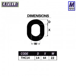 Link dimensions for 14mm security chain