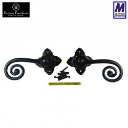 Antique black Scroll/curly tail Door Furniture
