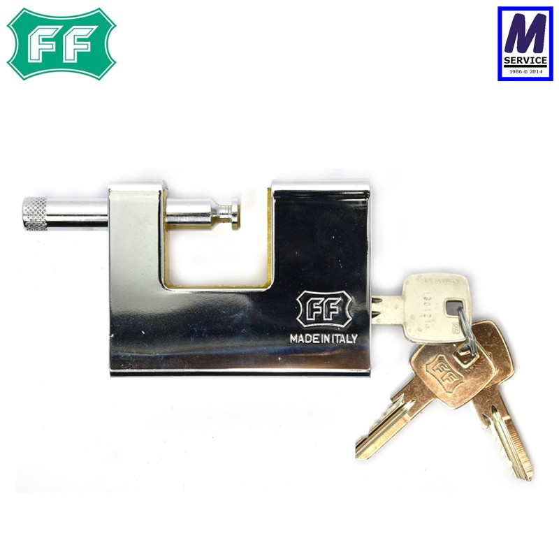 Facchinetti 90mm padlock with hardened shroud